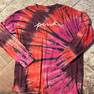 PINK Victoria's Secret Tie-Dye Ling Sleeve T-Shirt